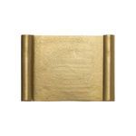 Top-down view showing rectangular shape and smooth flat surface of raw brass tray