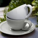 Product Image 6 for Friso Ceramic Stoneware Tea Cup and Saucer, Set of 6 - White from Costa Nova