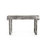 Straight-on front view emphasizing clean lines and centered drawer panels of Asher Desk