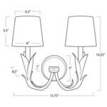 Product Image 5 for River Reed White Sconce Double from Regina Andrew Design