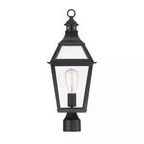 Product Image 1 for Jackson Black With Gold Highlighted 1 Light Outdoor Post Lantern from Savoy House 