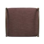 Top view displaying rectangular deep purple cushion with bronze arms at each corner