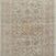 Overhead view of Rosemarie ivory runner rug with repeating floral medallion design in soft neutral tones