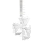Alora chandelier isolated on white background, showing texture and relief pattern on shades