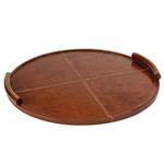 Product Image 1 for Forte Leather Large Round Tray from Regina Andrew Design