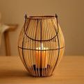 Product Image 4 for Natural Lantern Iron & Bamboo Dia 8.25" from BIDKHome
