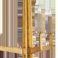 Close-up showing the textured Lucerne gold finish and two candle-style bulbs without shades