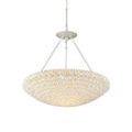 Virtu Chandelier shown hanging in a minimalistic space with clean white ceiling and walls