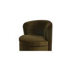 Close-up showing plush green mohair fabric of Dane swivel dining chair cushion
