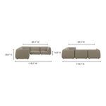 Dimensional diagram showing sofa width, depth, and height measurements