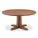 Charles dining table front view emphasizing sturdy, four-legged base.