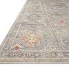 Rosemarie Oatmeal / Lavender traditional rug with soft lavender and oatmeal tones and antique-inspired floral motif