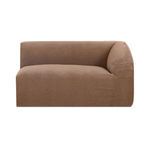 Isla Mocha Sectional with soft mocha brown fabric and a modular design featuring a right armrest and deep seating