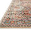 Low angle close-up showing texture and edge of Jocelyn Mist Multi rug