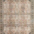 Wynter Auburn / Multi Rug with a large-scale vintage-inspired floral medallion pattern in warm auburn and muted teal tones