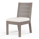 Front angle of Laguna armless chair highlighting clean lines and cushion depth