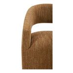 Close-up of Barrow chair’s curved back and seat junction showing boucle texture