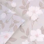 Laura Ashley Fleurir wallpaper roll with textured sugared violet floral pattern on light pink background