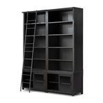 Product Image 17 for Admont Worn Black Veneer Traditional Double Bookcase with Ladder from Four Hands