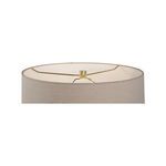 Top view showing inside of the Moriko Lamp’s cream fabric lampshade with visible gold metal support structure