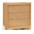 Margot Natural Oak Chest nightstand with light oak finish and diagonal angled drawer pattern