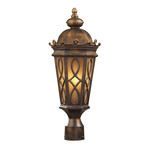 Product Image 1 for Burlington Junction 2 Light Post Light In Hazlenut Bronze And  Amber Scavo Glass  from Elk Lighting