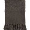 Murphy oversized throw in charcoal gray with plush bouclé texture, curly knots, loops, tassels at edges