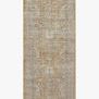 Narrow runner version of Rosemarie Gold/Sand rug with same faded floral medallion design