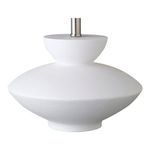 Close-up detail of the smooth, pearl white abstract organic lamp base