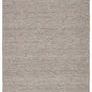 Rectangular indoor/outdoor area rug in taupe and gray with handwoven, heathered texture and clean edges