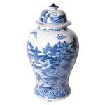 Product Image 3 for Blue & White Porcelain Temple Jar Landscape Motif from Legend of Asia