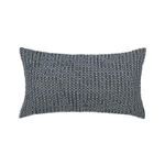 Marina blue cotton-linen blend sham with waffle-like textured weave, rectangular shape