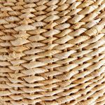 Extreme close-up of the textured abaca fibers highlighting the natural variation and thickness of the weave