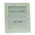 White bone chevron pattern Emerson Picture Frame holding 8x10 photo, rectangular shape