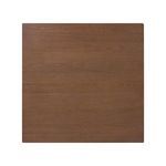 Overhead view of smooth square oak tabletop with rich wood grain