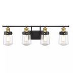 Product Image 1 for Macauley Vintage Black With Warm Brass 4 Light Bath from Savoy House 