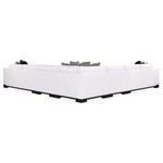 Back view of full Refresh sectional showing uniform white upholstery and multiple pillows