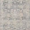 Lucia Grey / Mist vintage style rug with intricate floral motifs and a high/low pile in muted grey, blue, and beige tones