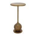Front view of gold aluminum accent table on white background, consistent with primary image