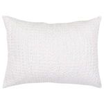 white rectangular sham with waffle-like textured weave in a neutral linen cotton blend