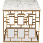 Brass Gate Occasional Table W/ Marble image 1