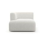Front view highlighting the wide seat and curved backrest of the Rhythm Chaise Ivory