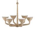 Three-quarter view of Marbella Chandelier showing interconnected rope-wrapped arms