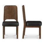 Side profile of Kerr dining chair highlighting curved backrest and padded seat depth
