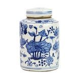 Product Image 1 for Blue & White Mini Tea Jar Lotus Floral from Legend of Asia
