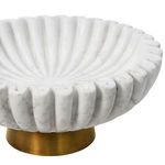 Product Image 2 for Round Fluted White Marble Bowl from Worlds Away