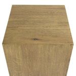 Top-down view showing the oak veneer tabletop with a subtle wood knot and detailed grain