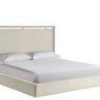 Kendall Panel Bed shown at a three-quarter angle revealing side upholstery and headboard frame design