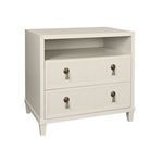 Product Image 2 for Two Drawer, Open Shelf Side Table With Fluted Drawer Fronts In Matte from Worlds Away