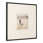Side angled view highlighting the thickness of black wood frame and soft texture of matte border